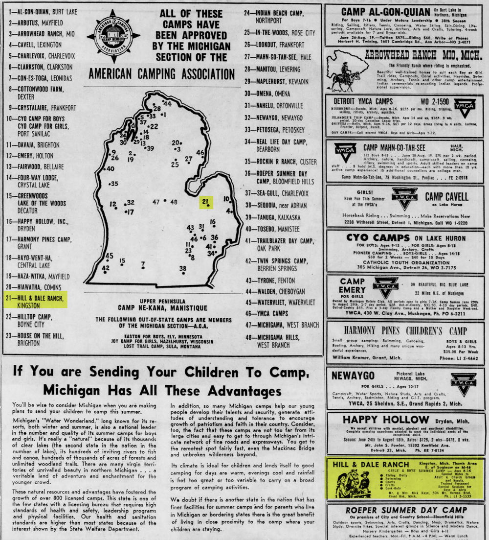 Hill and Dale Ranch - Fri Mar 23 1962 Ad (newer photo)